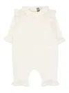 Little Bear Ruffled Wool Jumpsuit In Neutral