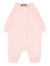 Little Bear Ruffled Wool Romper In Pink