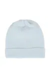 Little Bear Scallop-edge Wool Beanie In Blue