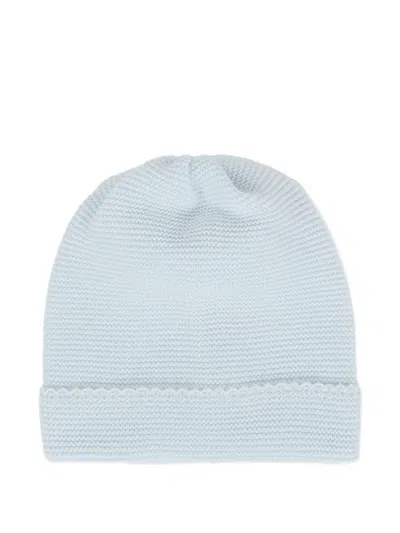 Little Bear Babies' Scallop-edge Wool Beanie In Blue