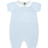 Little Bear Light Blue Romper For Baby Boy In Light Blue