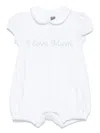 Little Bear Slogan-embroidered Bodysuit In White