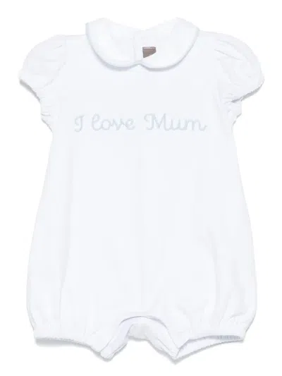 Little Bear Babies' Slogan-embroidered Bodysuit In White