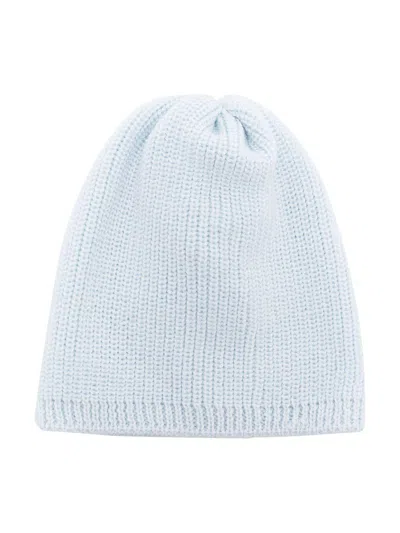 Little Bear Babies' Solid Color Ribbed Hat In Cielo