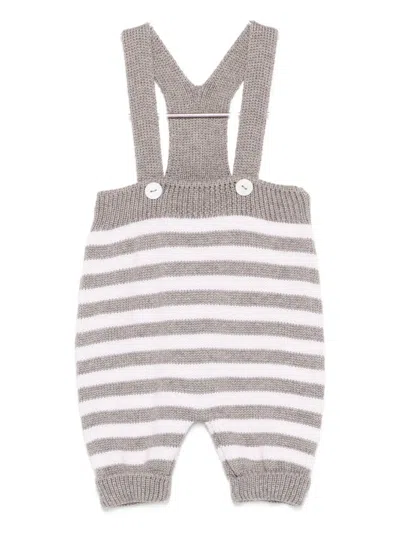 Little Bear Babies' Striped Button Playsuit In Neutral