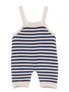 Little Bear Striped Dungarees In Neutral