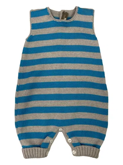 Little Bear Babies' Striped-pattern Sleeveless Romper In Multi
