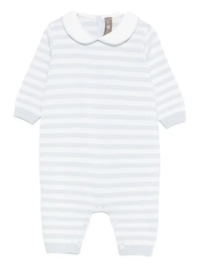 Little Bear Babies' Striped Romper In Blue