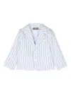 Little Bear Striped Single-breasted Blazer In White