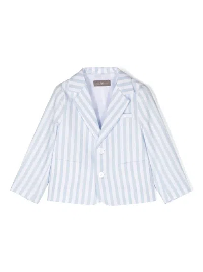 Little Bear Babies' Striped Single-breasted Blazer In White