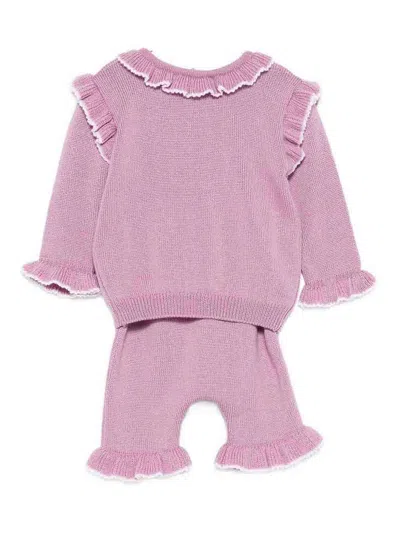 Little Bear Set Of Trousers And Sweater In Pink