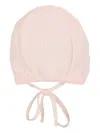 Little Bear Textured-knit Bonnet Hat In Pink