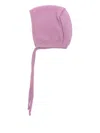 Little Bear Tie-fastening Knitted Hat In Purple