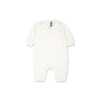Little Bear White Babygrow For Baby Girl With Polka Dots