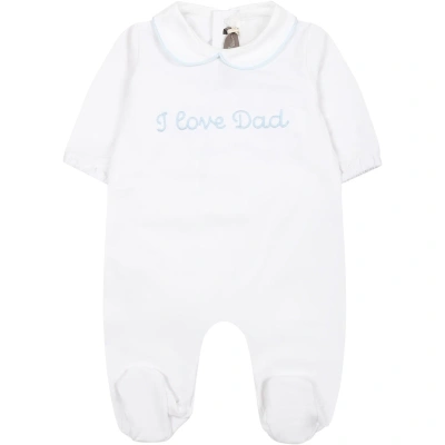 Little Bear White Babygrown For Baby Boy With Writing