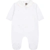LITTLE BEAR WHITE BABYGROWN FOR BABY GIRL WITH POLKA DOTS