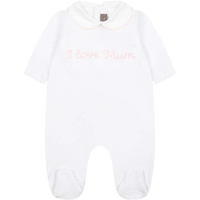 Little Bear White Babygrown For Baby Girl With Writing