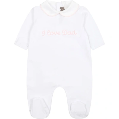 Little Bear White Babygrown For Baby Girl With Writing