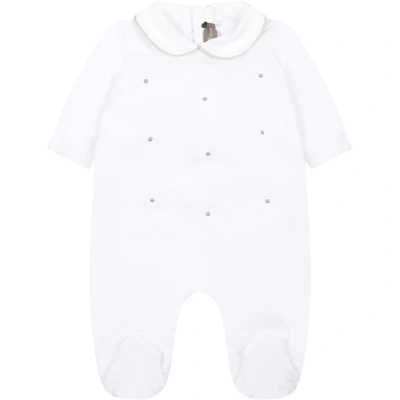 Little Bear Babies' 波点棉连体衣 In White