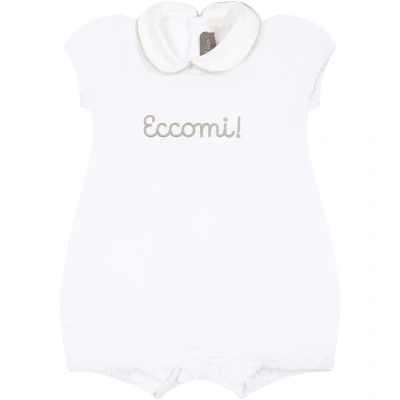 Little Bear White Romper For Babykids With Writing