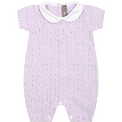 Little Bear Wisteria Romper For Baby Girl In Violet