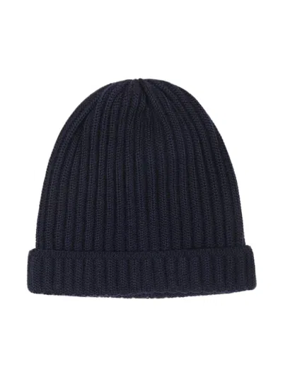 Little Bear Babies' Wool Beanie In Blue