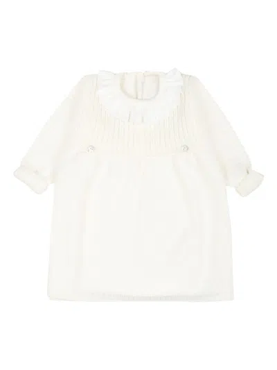 Little Bear Babies' Wool Dress In White