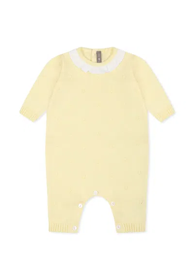 Little Bear Yellow Babygrow For Babykids With Polka Dots