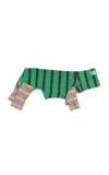 Little Beast Green Bean Stretch-cotton Dog Onesie In Multi