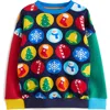 Shop Little Bird Kid's Christmas Print Cotton Sweatshirt In Blue