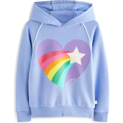 Little Bird Kids' Heart Cotton Graphic Hoodie In Purple