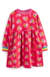 Little Bird Kids' Heart Print Long Sleeve Sweatshirt Dress In Red