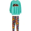 Little Bird Kids' Hello Graphic Print Sweatshirt & Leggings Set In Multi