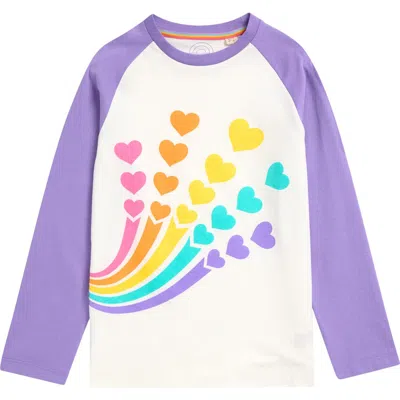 Little Bird Kids' Long Sleeve Hearts Graphic T-shirt In Purple