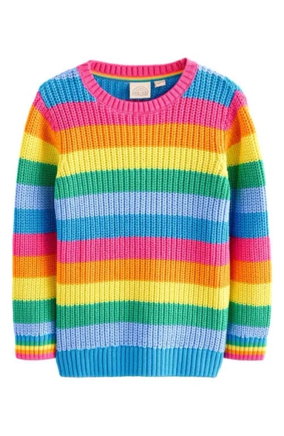 Little Bird Kids' Rainbow Stripe Cotton Sweater In Pink