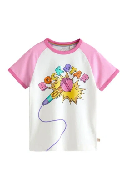 Little Bird Kids' Rock Star Mic Graphic T-shirt In Pink