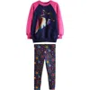 Little Bird Kids' Sequin Star Sweatshirt & Leggings Set In Pink