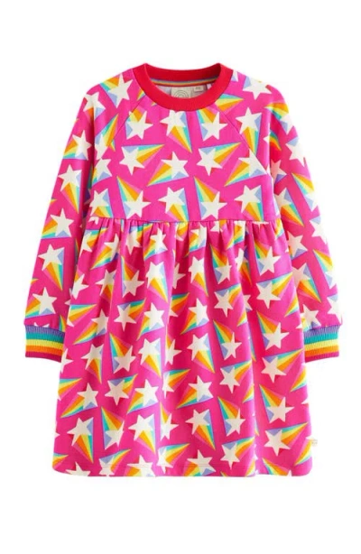 Little Bird Kids' Star Long Sleeve Sweatshirt Dress In Pink