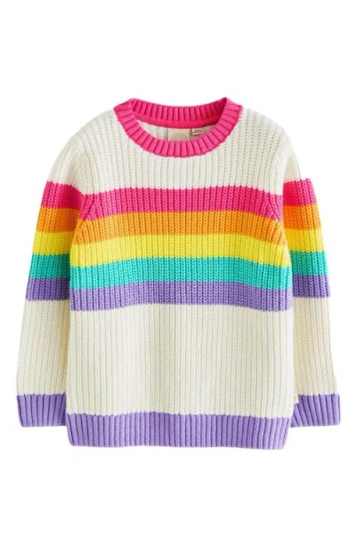 Little Bird Kids' Stripe Crewneck Sweater In White