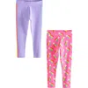 Little Bird Kids' Two-pack Assorted Leggings Set In Pink