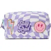 Little Chicken Checkered Patched Pouch In Purple Checker