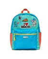 Little Chicken Patched Backpack In Blue Teal Orange Multi