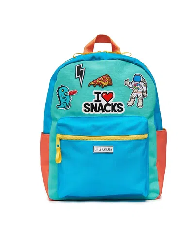 Little Chicken Kids' Patched Backpack In Blue Teal Orange Multi