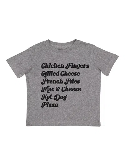 Little Chicken Unisex Menu Tee - Little Kid In Grey