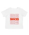 Little Chicken Unisex Snacks Graphic Tee - Little Kid In White And Red