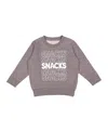 Little Chicken Unisex Snacks Sweatshirt - Little Kid In Grey