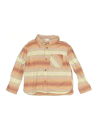 Pre-owned Little Co. By Lauren Conrad Kids' Long Sleeve Button Down Shirt In Orange