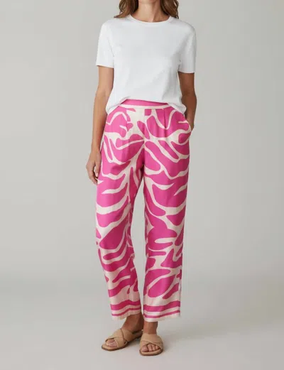 Little Corner Miami Boho Stamp Pants In Pink In Multi