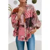 Little Daisy Closet Boho Spring Blouse In Red In Red