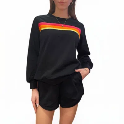 Little Daisy Closet Color Contrast Top And Short Set In Black